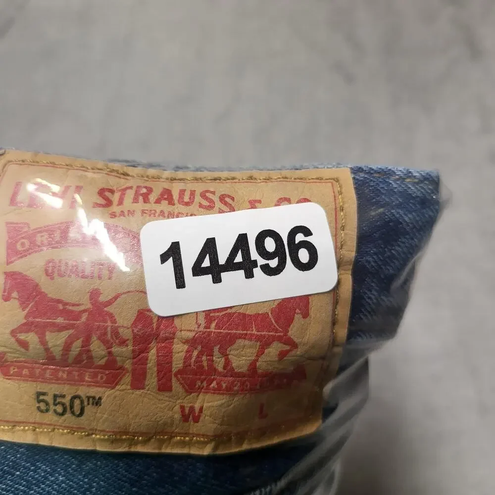 Levi's 550 Jeans Mens 44x30 Blue Straight Relaxed Denim Medium Wash Pockets